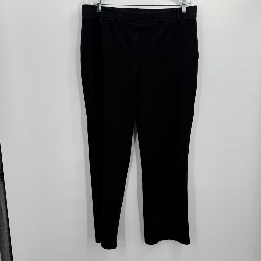 Quince Pants Womens XL‎ Petite Black Straight Leg Stretch Ponte Dress Trousers